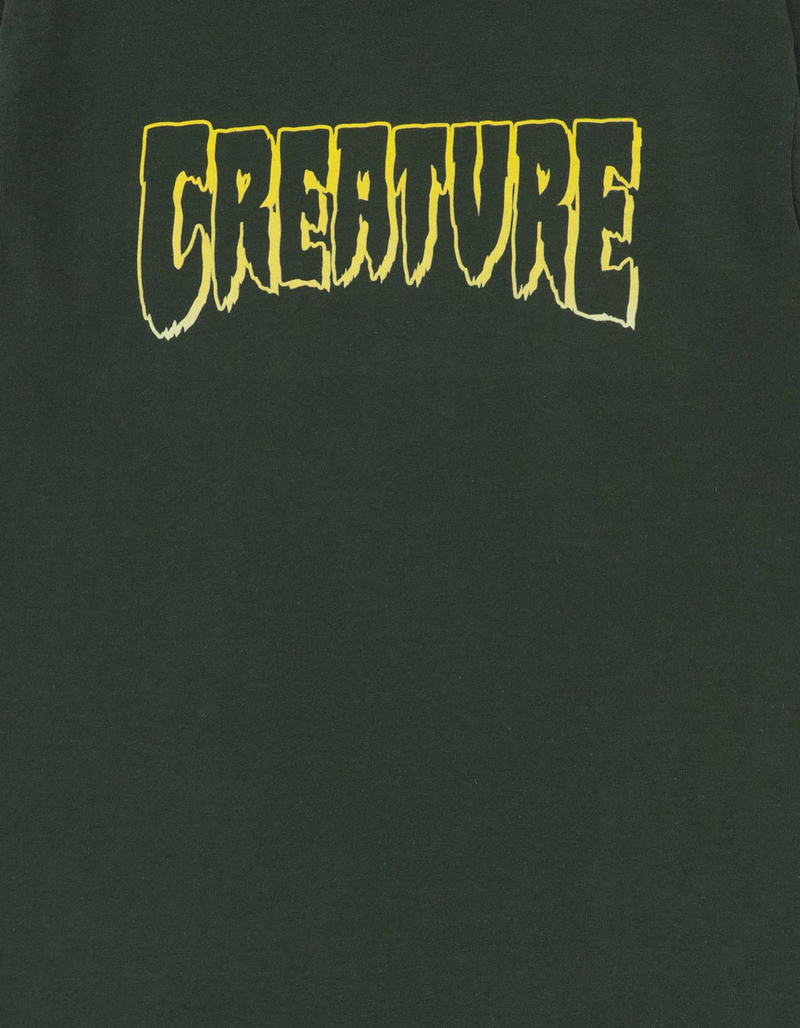 CREATURE Logo Outline Mens Green T-Shirt image number 1