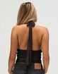 FULL TILT Polka Dot Womens Mesh Halter Top image number 4
