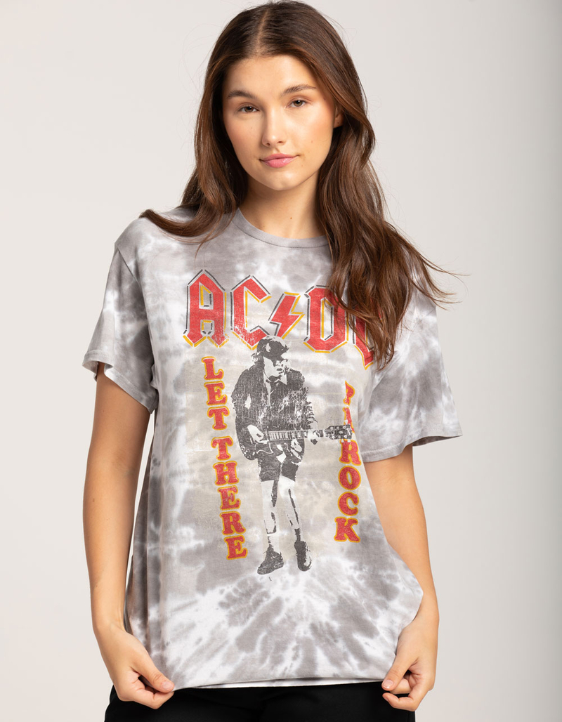 AC/DC Rock Tie Dye Womens Boyfriend Tee image number 0