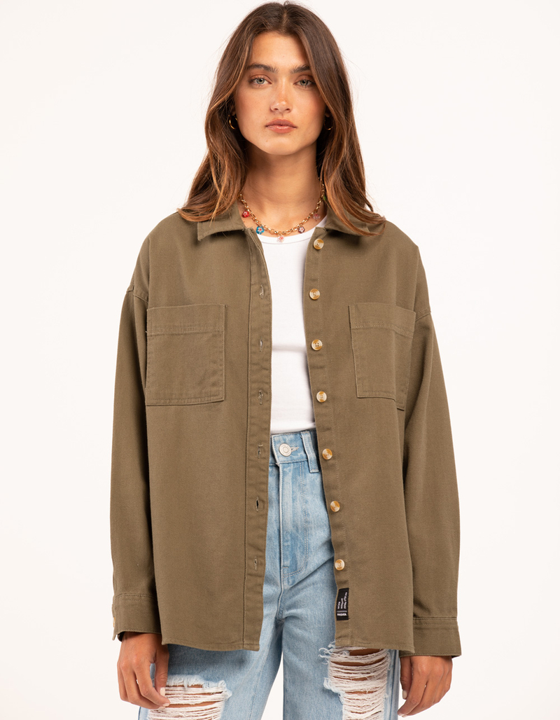 RSQ Womens Twill Shacket image number 0