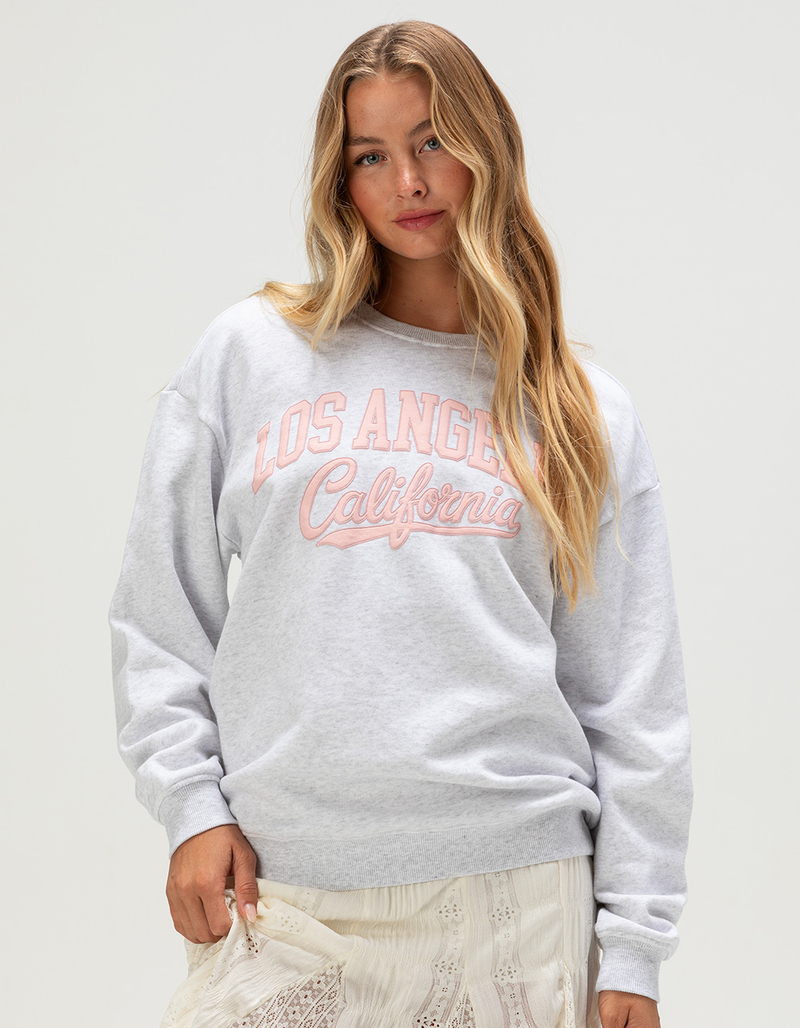 RSQ Womens Los Angeles Puff Crewneck Sweatshirt image number 0