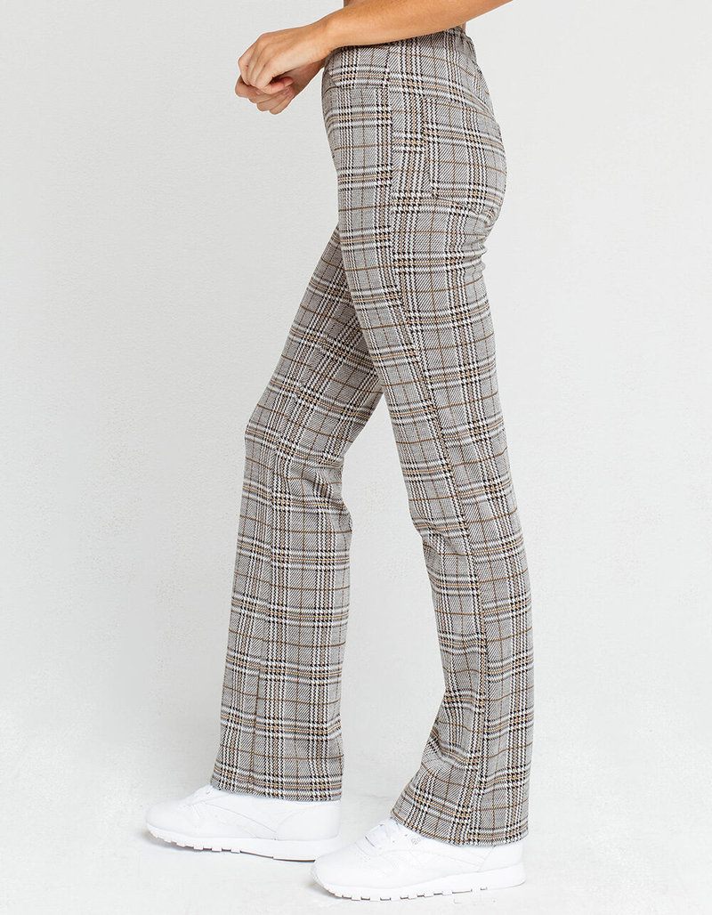 RSQ Plaid Womens Gray Flare Pants image number 2