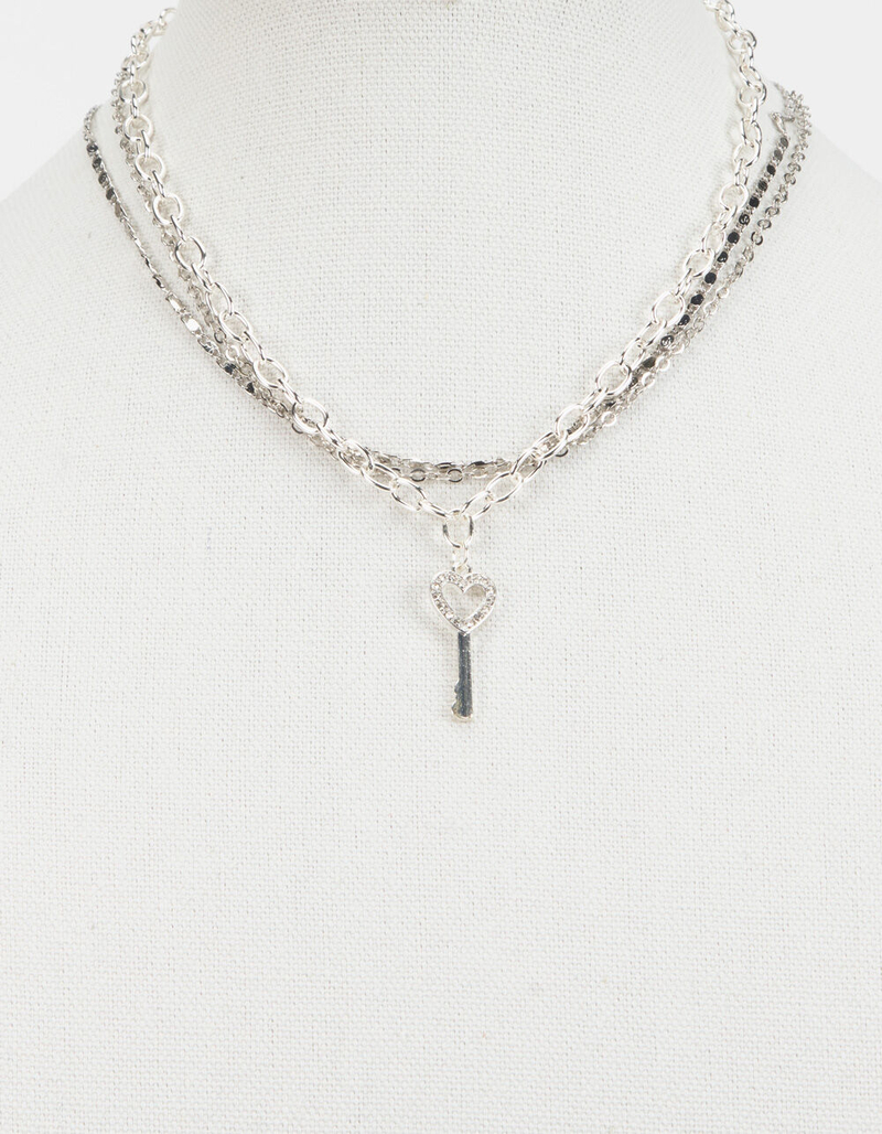 FULL TILT 3 Pack Heart Key Chain Choker Necklaces image number 1