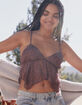 FULL TILT Lace Hanky Hem Womens Cami image number 1