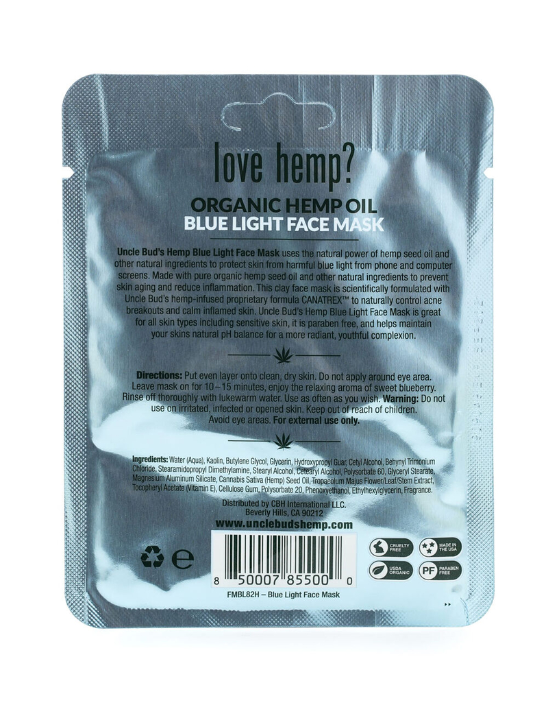 UNCLE BUD'S Hemp Oil Blue Light Face Mask image number 1