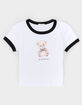 FULL TILT Bear With Bow Girls Ringer Tee image number 2