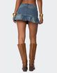 EDIKTED Bubble Hem Denim Mini Skirt image number 5