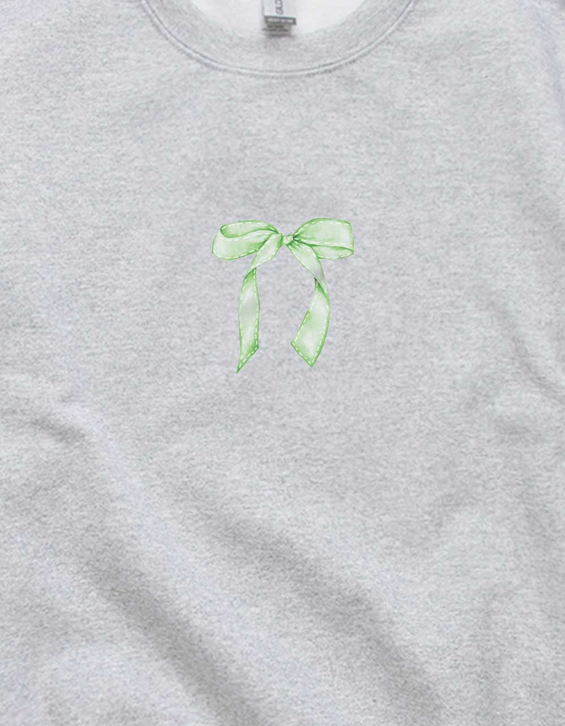 BOW Green Stitched Bow Unisex Crewneck Sweatshirt image number 1
