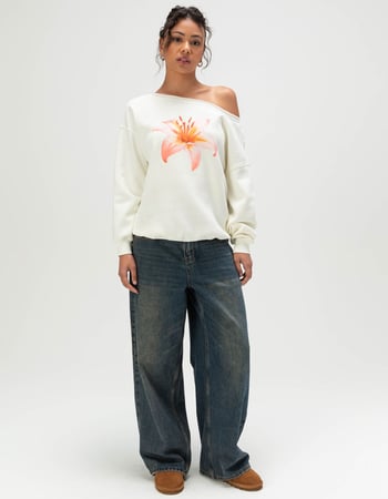 RSQ Womens Off The Shoulder Lily Sweatshirt Alternative Image