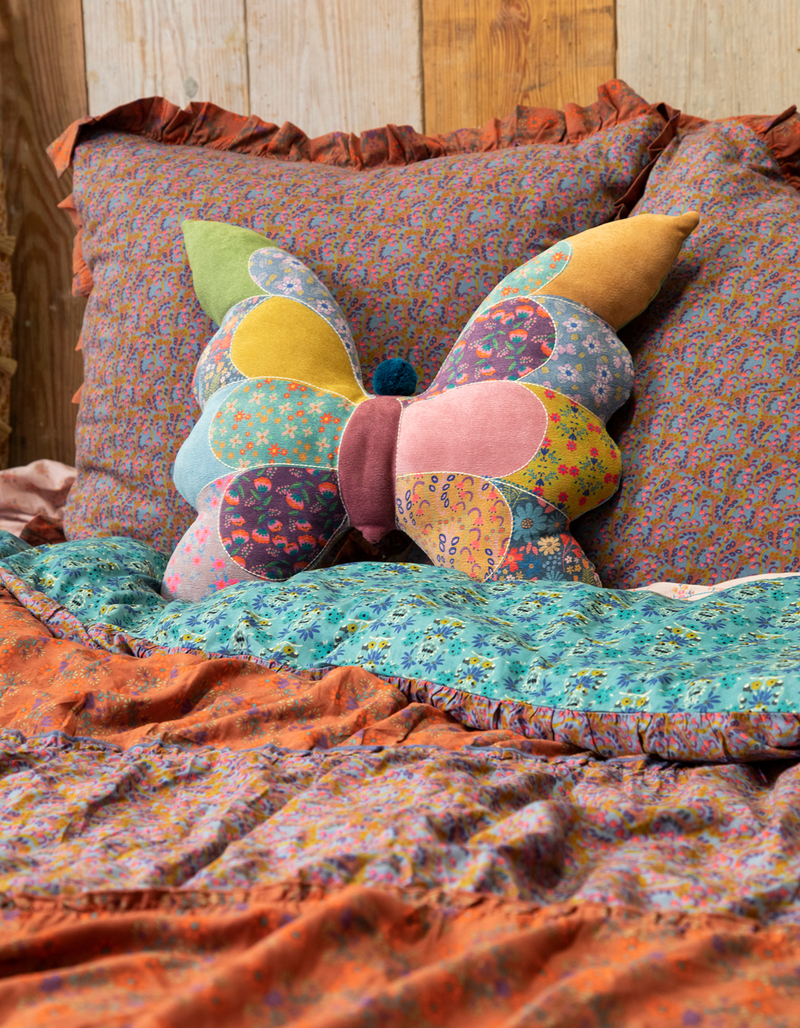 NATURAL LIFE Whimsy Patchwork Butterfly Pillow image number 1