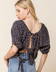 WEST OF MELROSE Tongue Tied Ditsy Open Back Womens Blouse image number 3