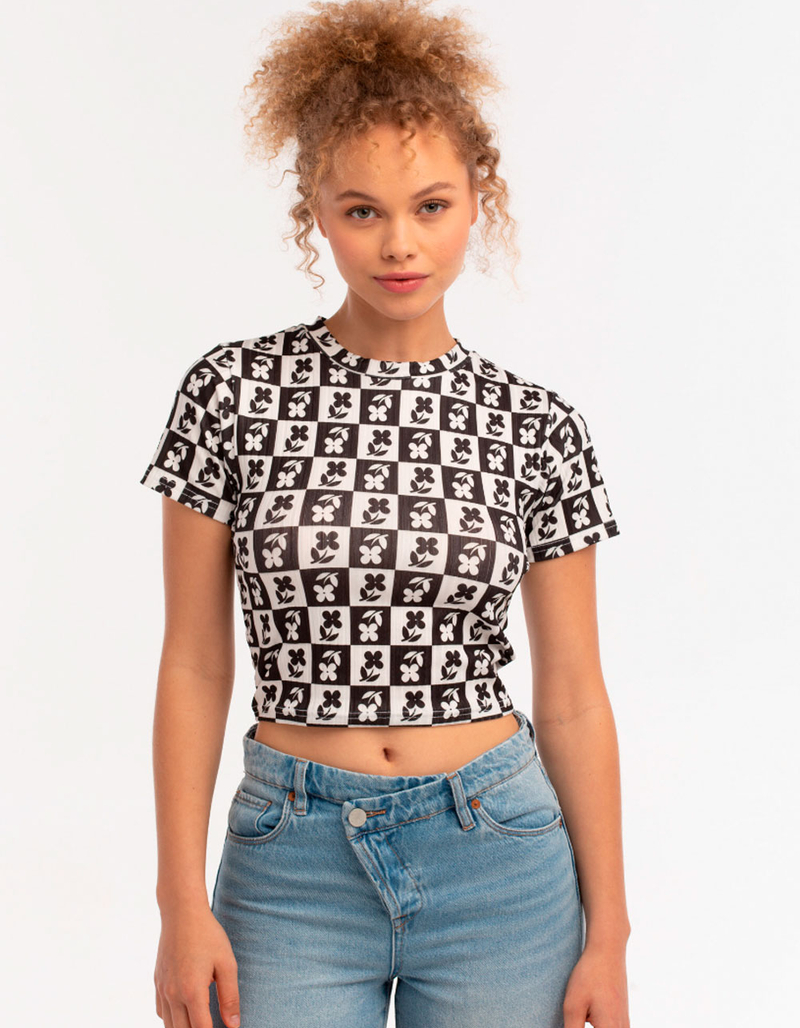 SKINNYDIP Checkered Womens Crop Top image number 0