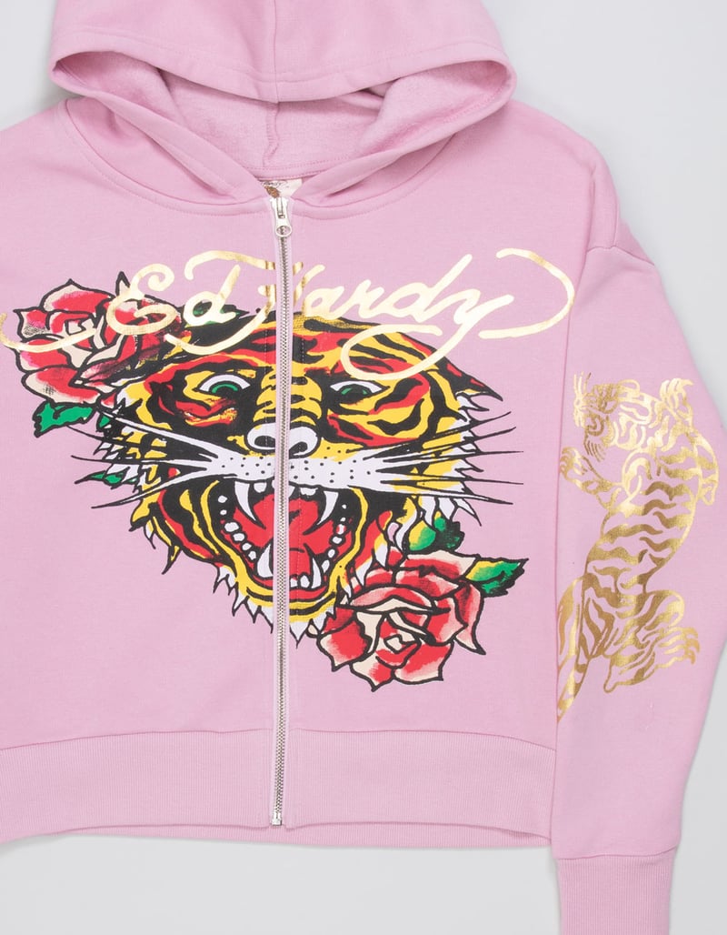 ED HARDY Tiger Rose Girls Zip-Up Hoodie image number 3