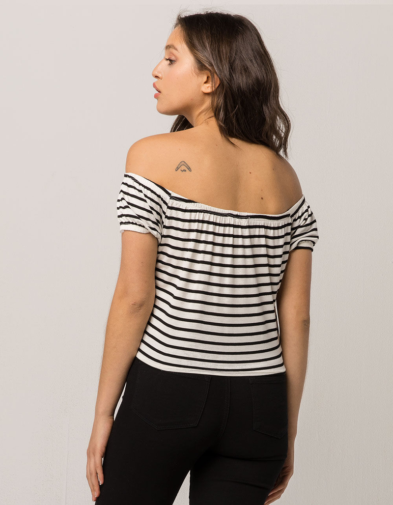 IVY & MAIN Stripe Womens Tie Front Top image number 2