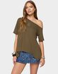 EDIKTED Josy Off Shoulder Handkerchief Top image number 1