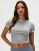 HEART & HIPS Womens Contrast Crewneck Tee image number 1