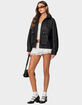 EDIKTED Cargo Faux Leather Bomber Jacket image number 2