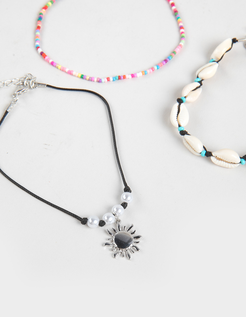 FULL TILT 3 Pack Shell/Sun/Beaded Anklets image number 2