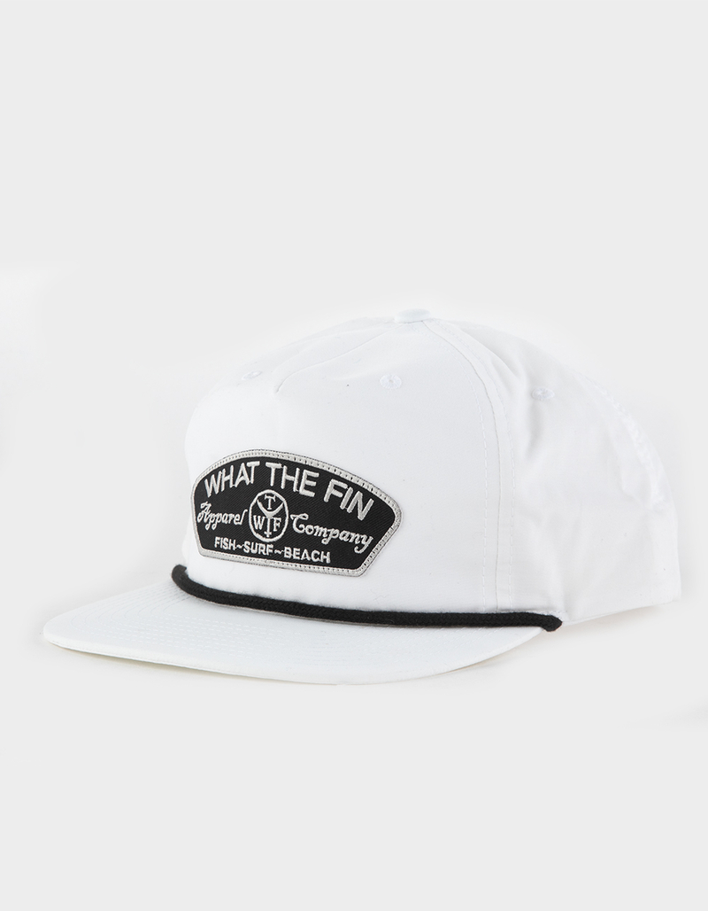 WHAT THE FIN Patch Captain Flat Bill-Rope Mens Snapback Hat image number 0