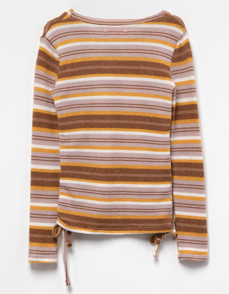 POOF Stripe Cinch Side Girls Long Sleeve Top image number 1