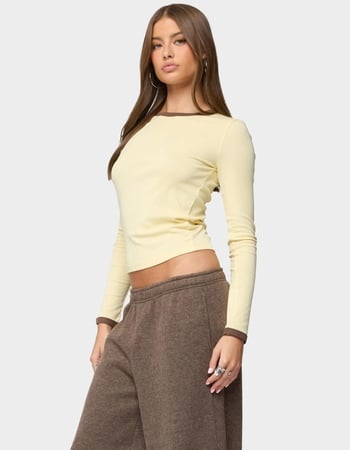 EDIKTED Zander Contrast Long Sleeve Tee Alternative Image