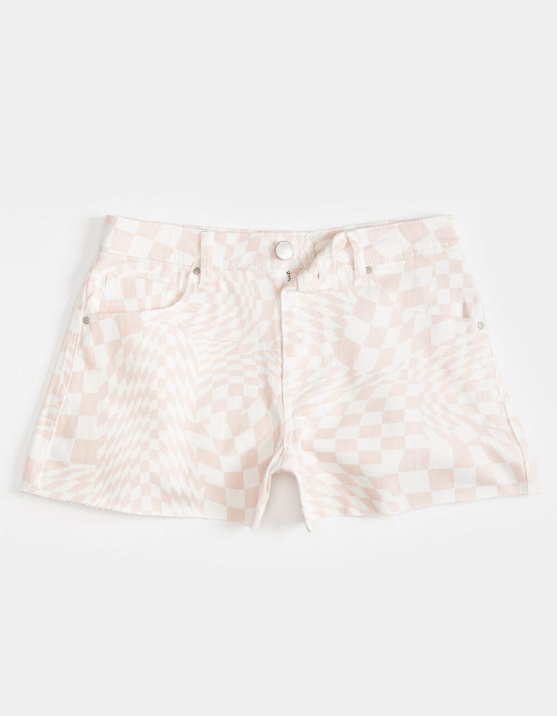 RSQ Womens Checkerboard Denim Shorts image number 1