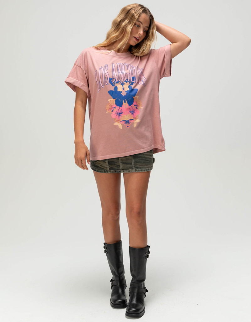 GIRL DANGEROUS Los Angeles Butterflies Womens Oversized Tee image number 1