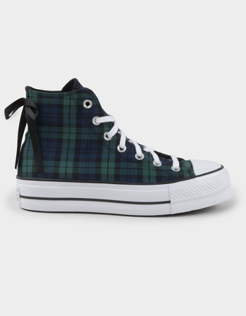 CONVERSE Chuck Taylor All Star Plaid Lift Womens High Top Platform Shoes Primary Image