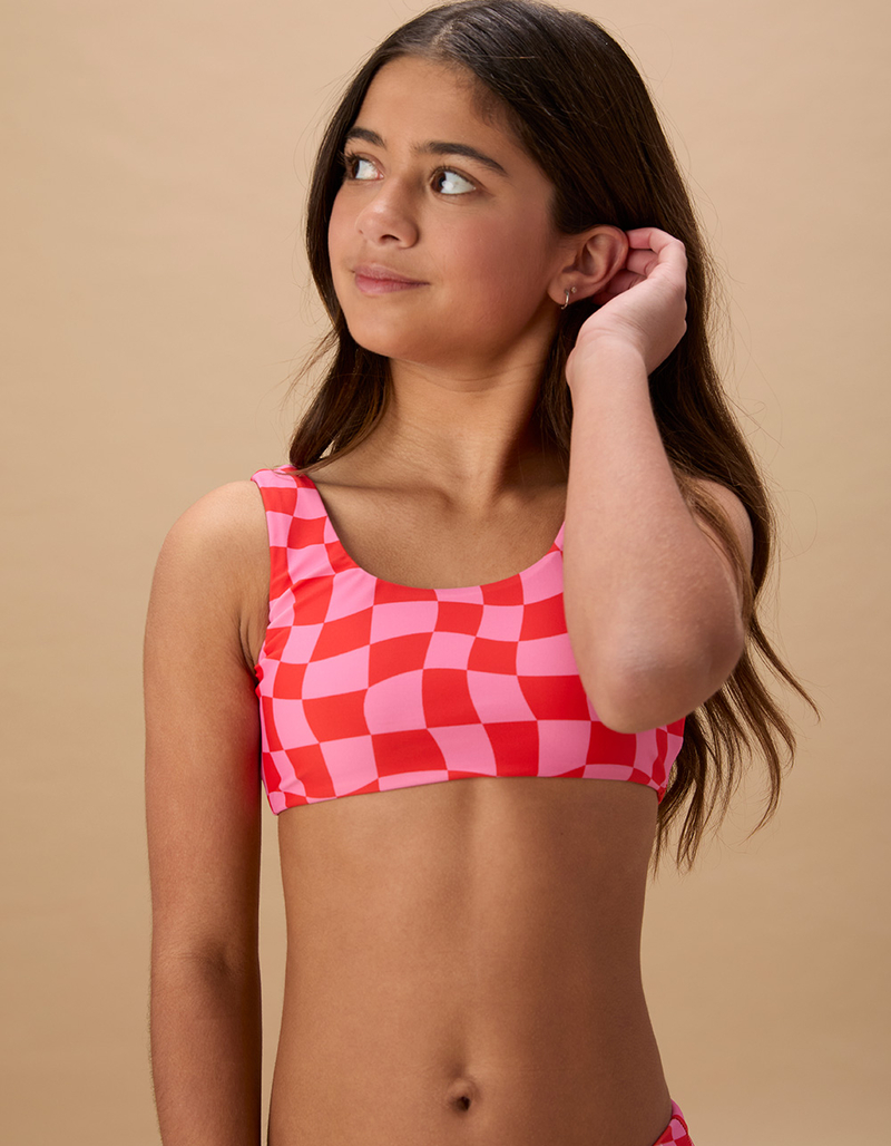 SEAESTA SURF Wavy Checks Girls Bralette Bikini Set image number 4