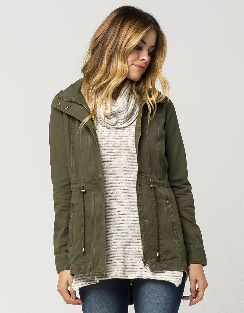 FULL TILT Hooded Twill Womens Anorak Jacket image number 0