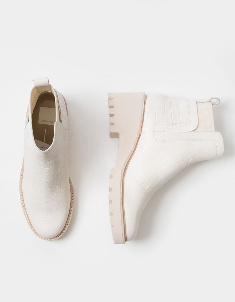DOLCE VITA Huey Lug Sole Womens White Booties image number 4