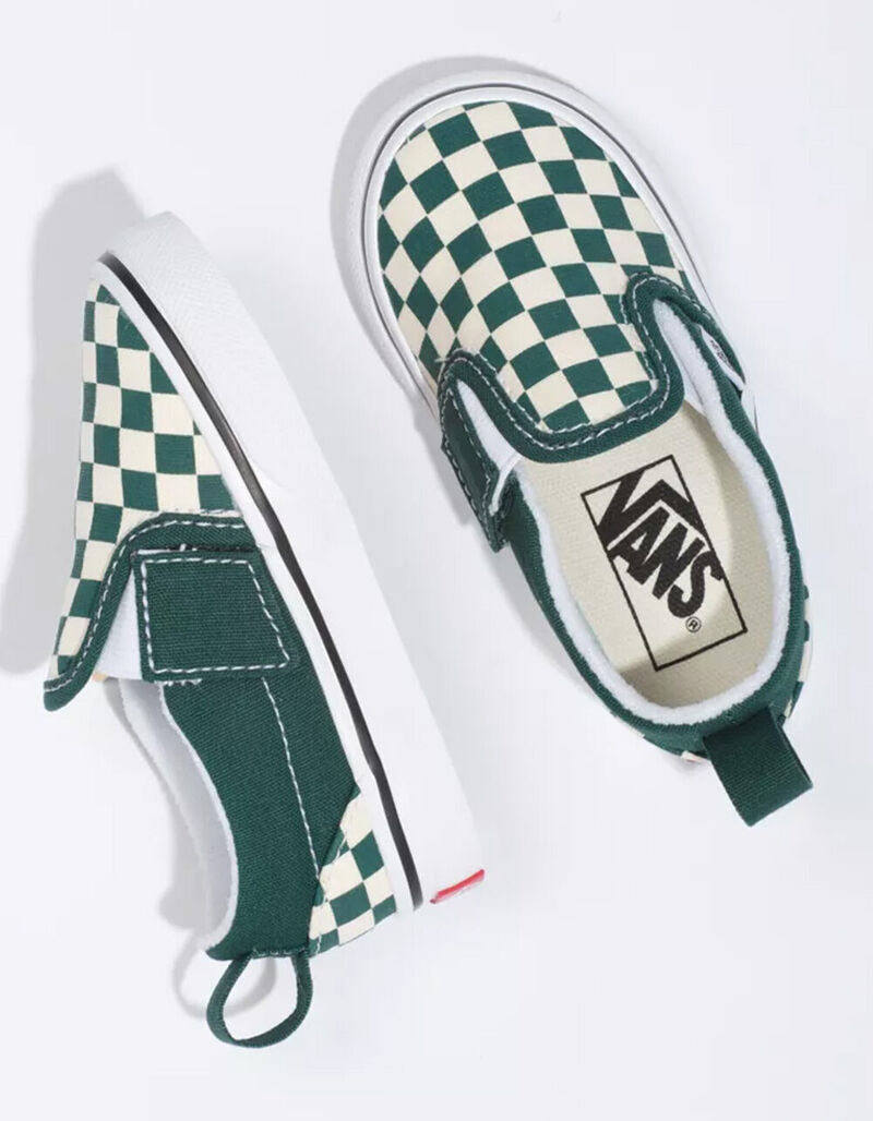 VANS Toddler Checkerboard Slip-On Velcro Shoes - TEAL - 383013034