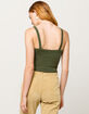DESTINED V-Neck Green Womens Crop Tank Top image number 3