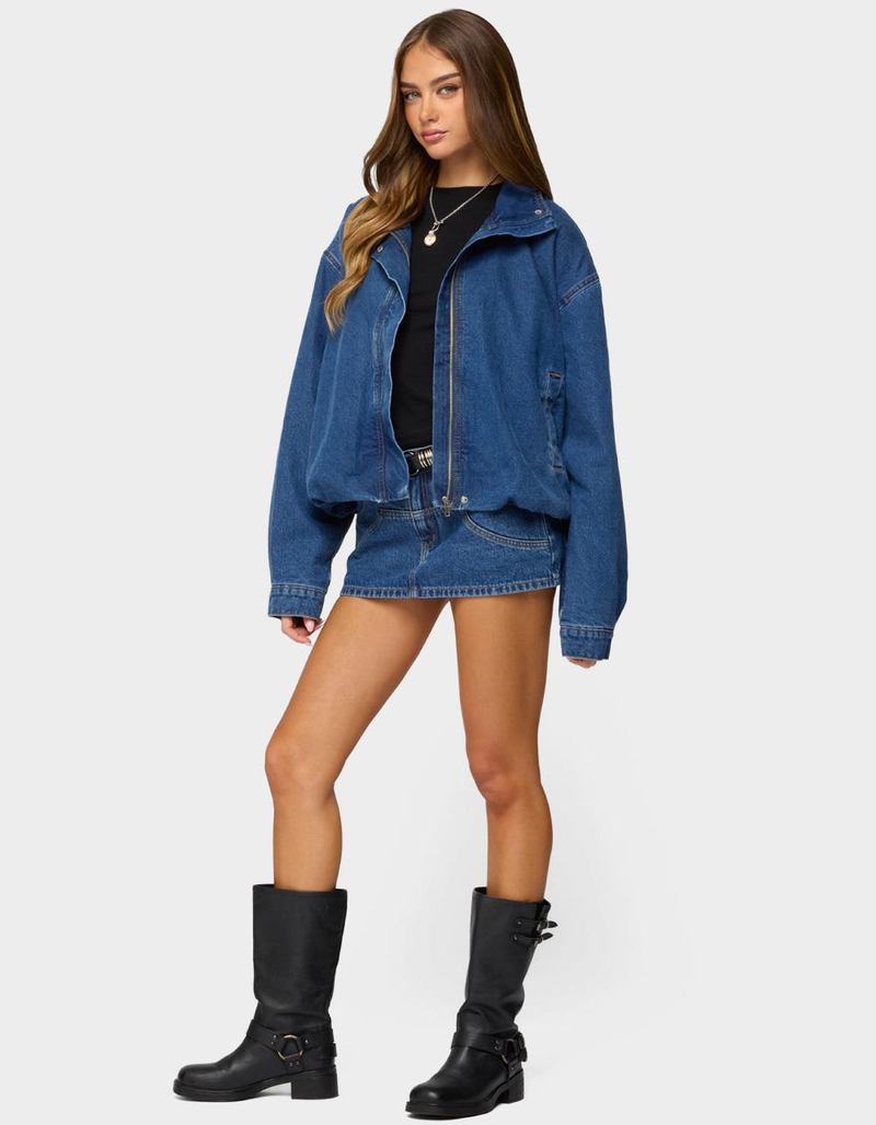 EDIKTED Hilary Oversized Denim Coat image number 3