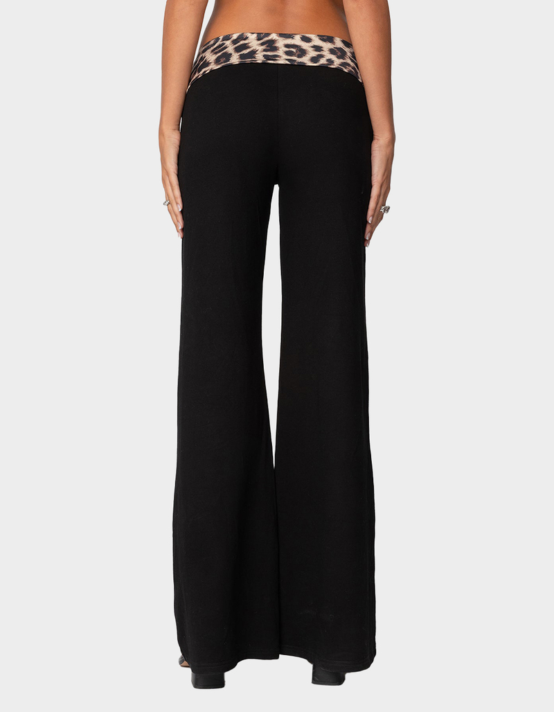 EDIKTED Leopard Fold Over Pants image number 4