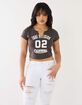TRUE RELIGION TR 02 Logo Womens Notch Crop Tee image number 1