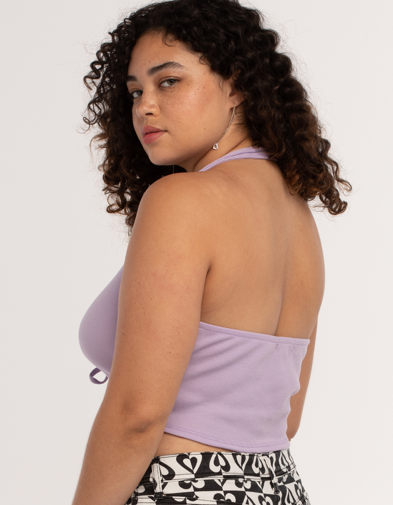 FULL TILT Solid Cinch Womens Halter Top image number 1