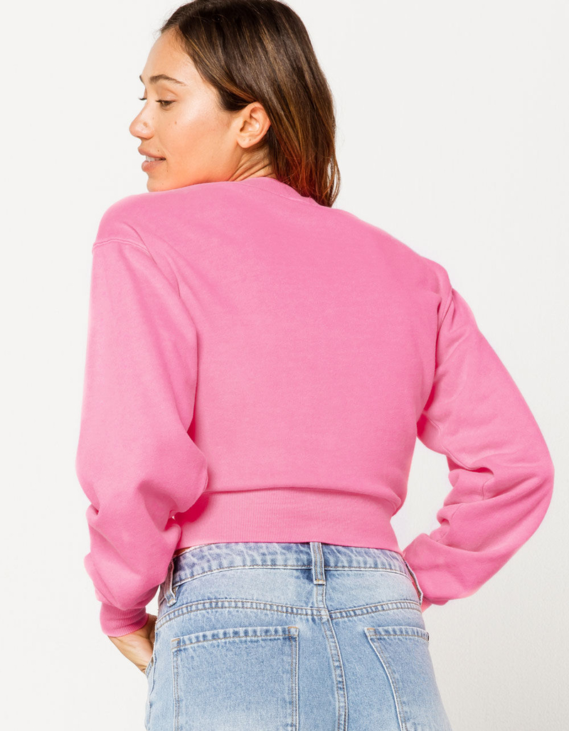 FULL TILT Pink Womens Crop Sweatshirt image number 2