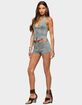 EDIKTED Sashe Button Up Denim Halter Top image number 4