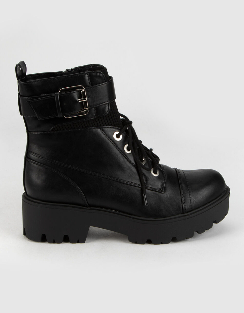 SODA Lug Buckle Womens Combat Boots image number 1