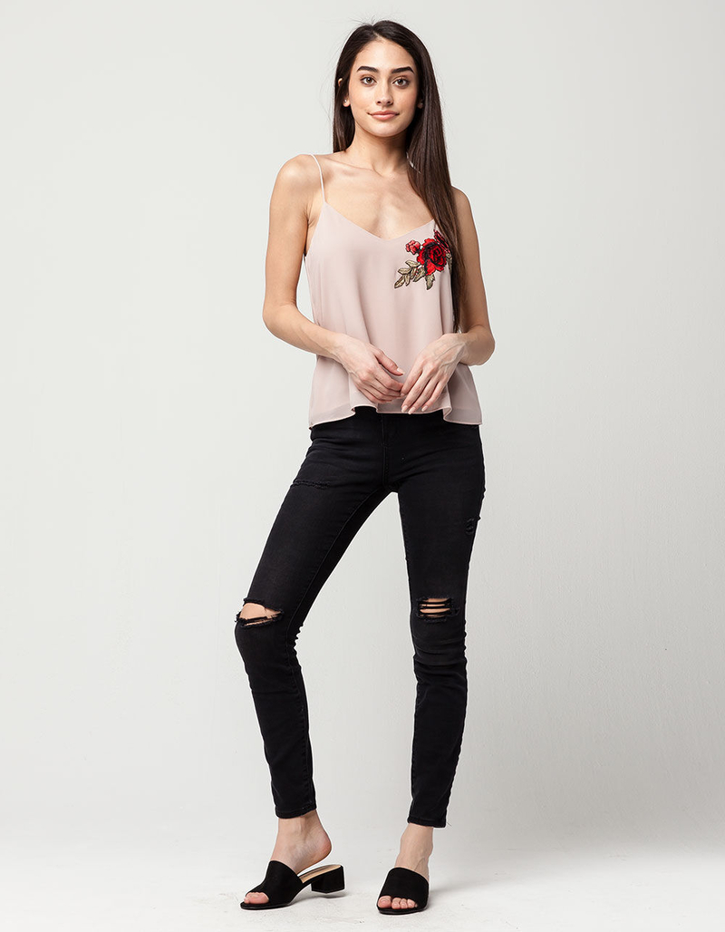 FULL TILT Rose Patch Womens Tank image number 3