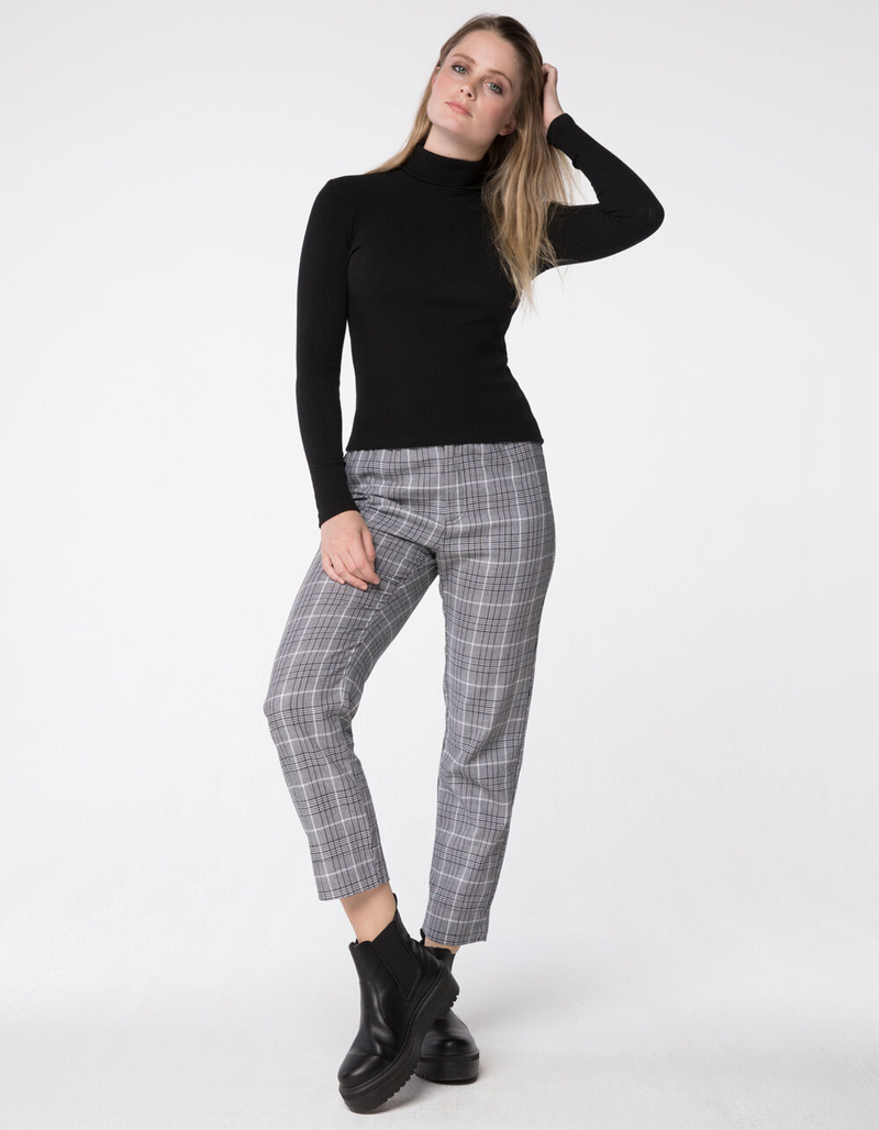 SKY AND SPARROW Rib Black Womens Turtleneck Top image number 3