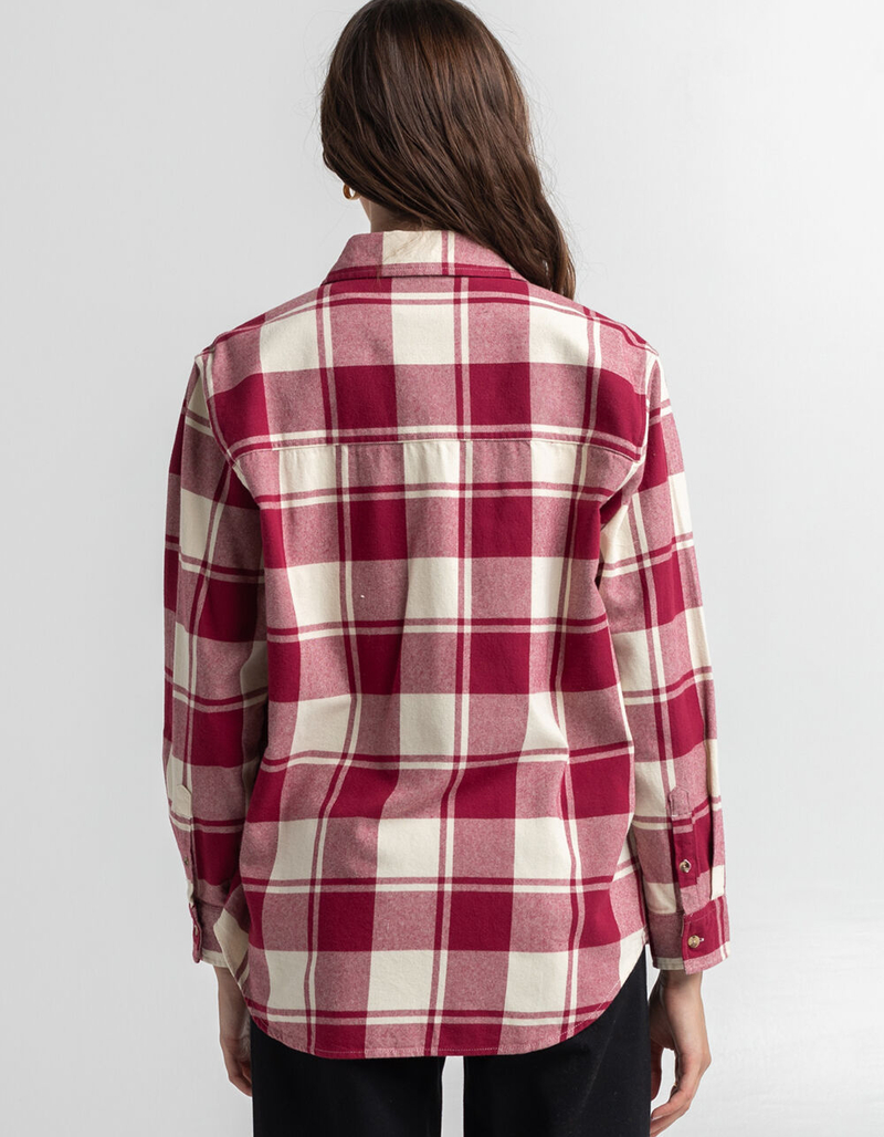BRIXTON Bowery Oversized Flannel Shirt image number 2