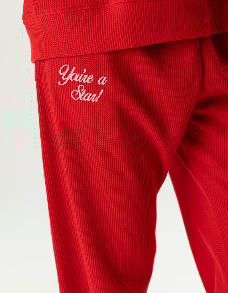 THE MAYFAIR GROUP Womens Waffle Knit Wide Leg Sweatpants image number 5