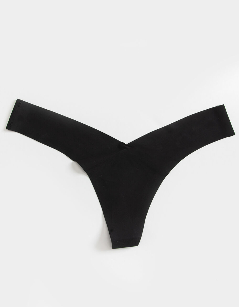 FULL TILT Lasercut V Cut Black Thong image number 0