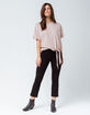 TRES BIEN Oversized Tie Front Mocha Womens Tee image number 4