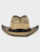 Faux Leather Trim Tea Wash Womens Cowboy Hat image number 1