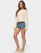 EDIKTED Aria Striped Fuzzy Knit Cardigan image number 4