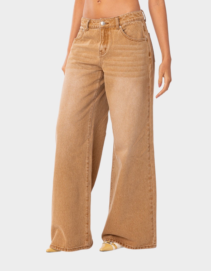 EDIKTED Tallulah Washed Low Rise Slouchy Jeans image number 2