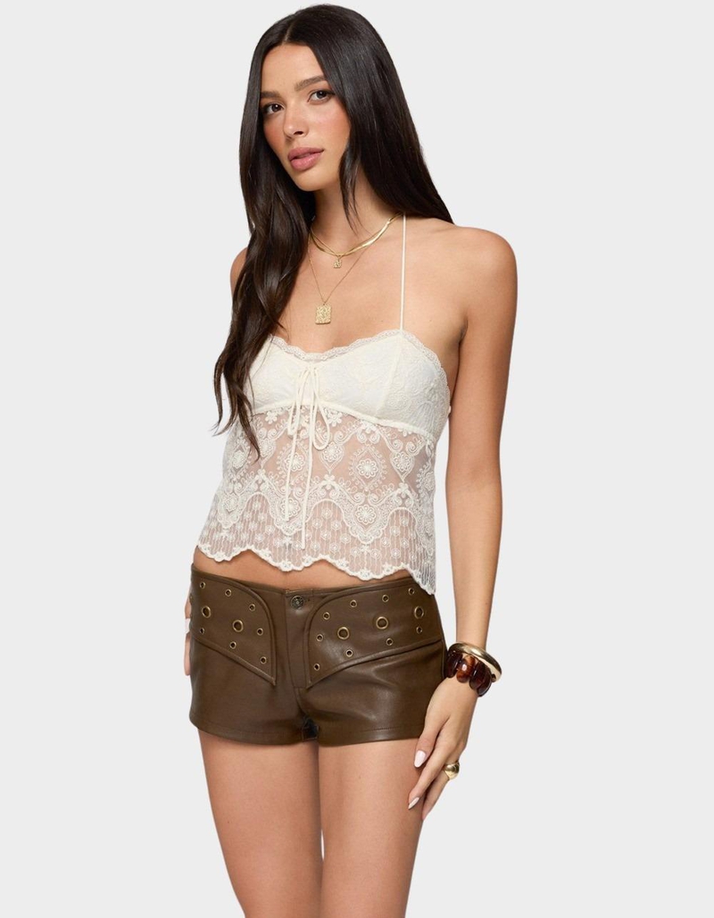 EDIKTED Amarie Sheer Lace Halter Top image number 1